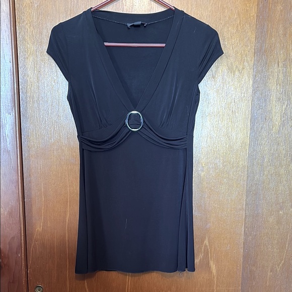 Iz Byer Tops - Black Top with attached belt